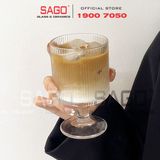  INS JYGB6 - Ly Thủy Tinh INS có Chân Strip Empilable Cocktail Glass 230ml | Thủy Tinh Cao Cấp 