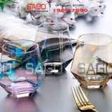  Deli 5163-2HS - Ly thủy tinh Deli Hexagon Whisky Rock Smoke Grey 320ml | Thủy Tinh Cao Cấp 