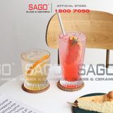 Deli DSKB162-2A - Ly Thủy Tinh Deli Stripes Tumber Glass 360ml | Thủy Tinh Cao Cấp 