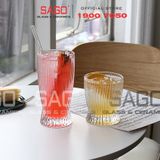  Deli DSKB162-2A - Ly Thủy Tinh Deli Stripes Tumber Glass 360ml | Thủy Tinh Cao Cấp 