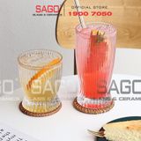  Deli DSKB162-2A - Ly Thủy Tinh Deli Stripes Tumber Glass 360ml | Thủy Tinh Cao Cấp 