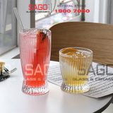  Deli DSKB162-2A - Ly Thủy Tinh Deli Stripes Tumber Glass 360ml | Thủy Tinh Cao Cấp 