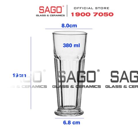  INS 82192 - Ly Thủy Tinh Sọc INS Gibraltar Beverage 370ml | Thủy Tinh Cao Cấp 