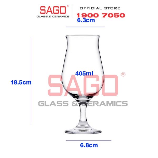  Pasabahce 440297 - Ly Thủy Tinh Pasabahce wavy Stemmed Beer Glass 405ml | Nhập Khẩu Thổ Nhĩ Kỳ 