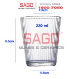  King Dealay H017 - Ly Thủy Tinh King Dealay studio Rock Glass 250ml | Thủy tinh Cao Cấp 
