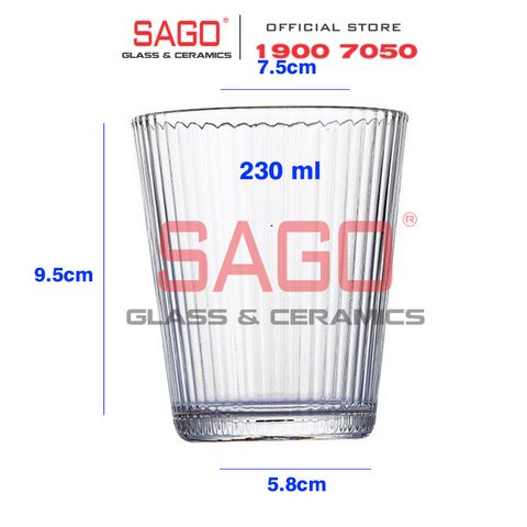  King Dealay H017 - Ly Thủy Tinh King Dealay studio Rock Glass 250ml | Thủy tinh Cao Cấp 
