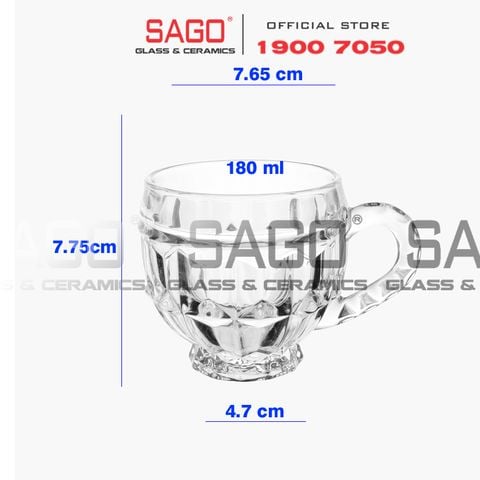  DELI DSZB231 - Ly Thủy Tinh Deli Mug Tea 180ml | Thủy Tinh Cao Cấp 