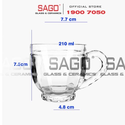  DELI DSZB250 - Ly Thủy Tinh Deli Glassware Mug Tea 210ml | Thủy Tinh Cao Cấp 