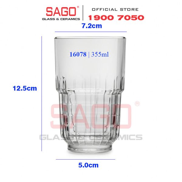  LIBBEY 16078 - Ly Thủy Tinh Libbey LINQ White Beverage 355ml | Thủy Tinh Cường Lực Cao Cấp 