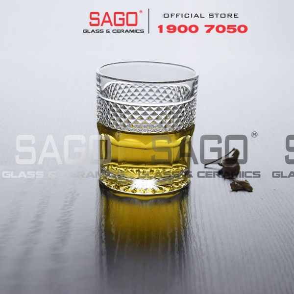  HONGLI 0610  - Ly Thủy Tinh Hongli Radiant Rock Glass 290ml | Thủy Tinh Cao Cấp 