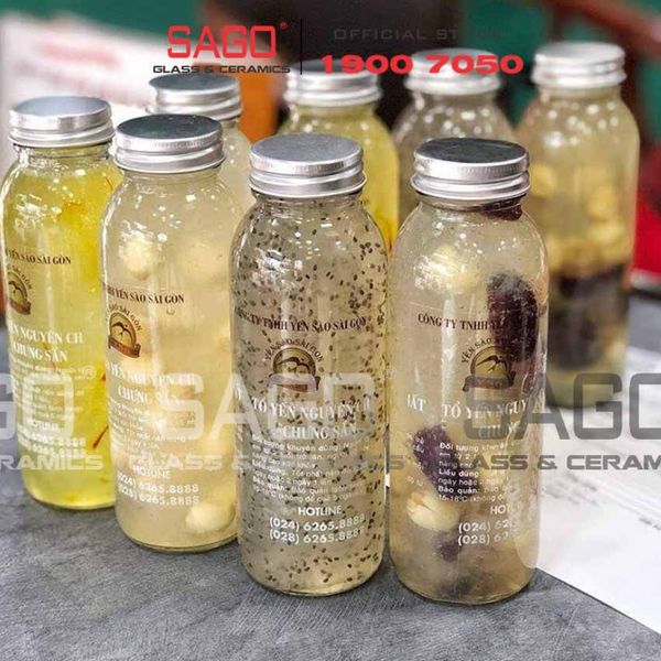  Chai Thủy Tinh Tròn Nắp Nhôm | Tùy Chọn Dung Tích 