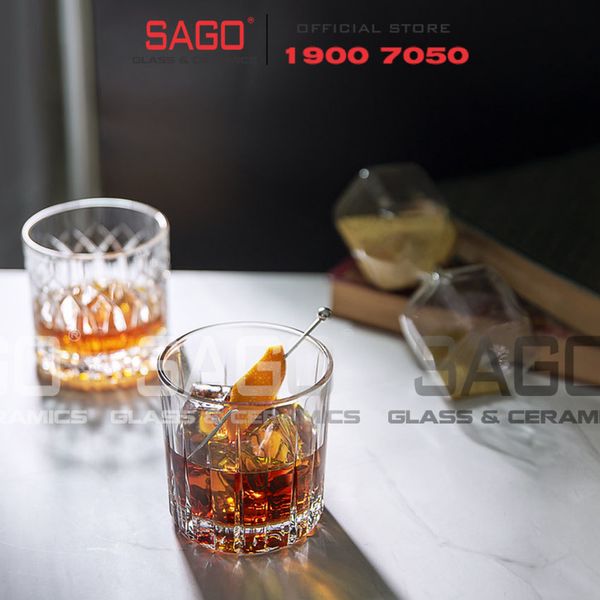  Ocean P03662 - Ly Thủy Tinh Ocean Traze PRE Double Rock 350ml | Nhập Khẩu Thái Lan 