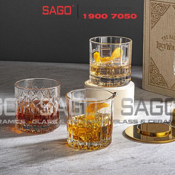  Ocean P03662 - Ly Thủy Tinh Ocean Traze PRE Double Rock 350ml | Nhập Khẩu Thái Lan 