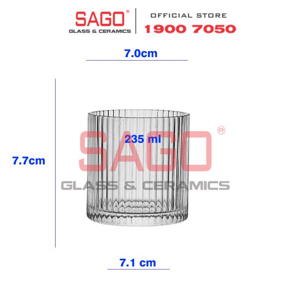  Ocean B24608 - Ly Thủy Tinh Ocean Pulse Rock Glass 235ml | Nhập Khẩu Thái Lan 