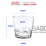  Union 412 - Ly Thủy Tinh Union Centra shot Glass 66ml | Thủy Tinh Cao Cấp Nhập Khẩu Thái Lan 