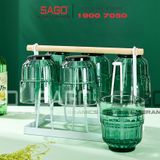  DELI Y5865-1G - Ly Thủy Tinh Deli LINQ Green Rock Glass 340ml | Thủy Tinh Cao Cấp 