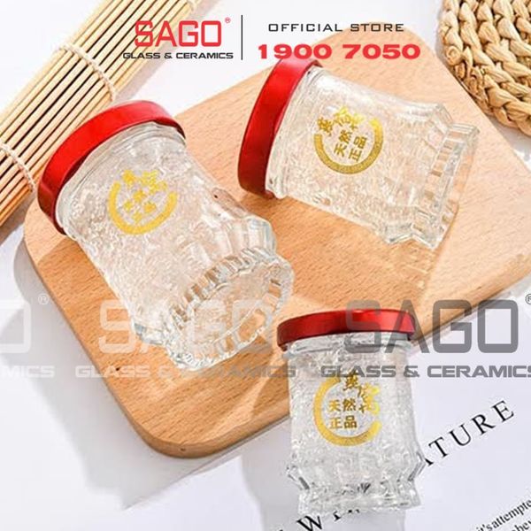  Hũ Thủy Tinh Sen Cao Đựng Yến Nắp Thiết  | Tùy Chọn Dung Tích 