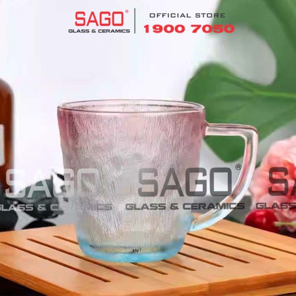  DELI ZB047 - Ly Thủy Tinh Deli Soda Lime Blue Tea Cup Glass 260ml | Thủy Tinh Cao Cấp 