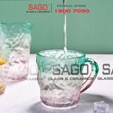  DELI ZB047 - Ly Thủy Tinh Deli Soda Lime Blue Tea Cup Glass 260ml | Thủy Tinh Cao Cấp 