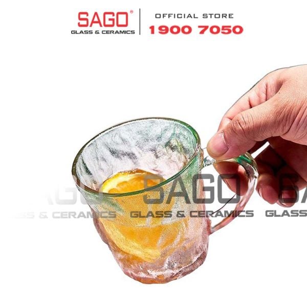  DELI ZB047 - Ly Thủy Tinh Deli Soda Lime Blue Tea Cup Glass 260ml | Thủy Tinh Cao Cấp 