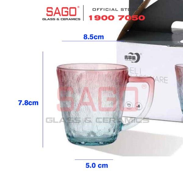  DELI ZB047 - Ly Thủy Tinh Deli Soda Lime Blue Tea Cup Glass 260ml | Thủy Tinh Cao Cấp 