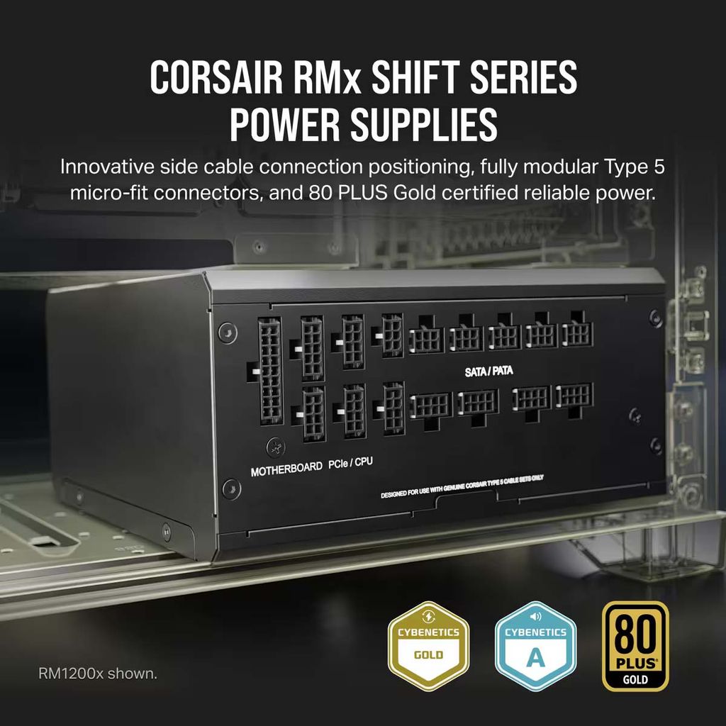 Nguồn máy tính Corsair RM1000x Shift 80 Plus Gold - Full Modul