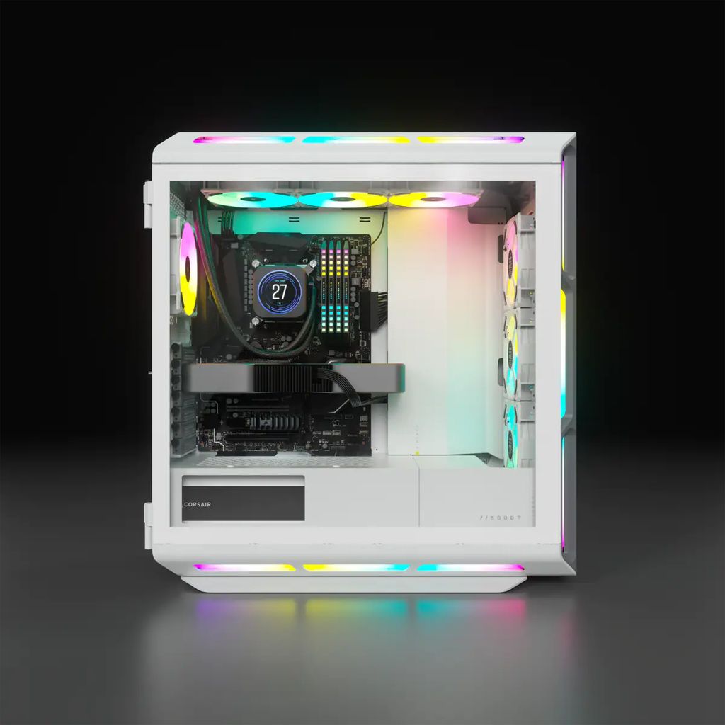 Case Corsair iCUE 5000T RGB White Tempered Glass Mid-Tower ATX