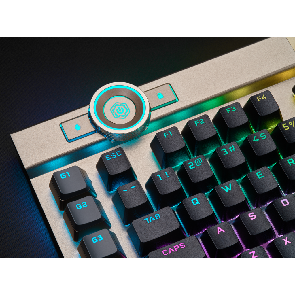 Bàn phím Corsair K100 RGB Midnight Gold Optical-Mechanical Gaming Keyboard — CORSAIR OPX Switch