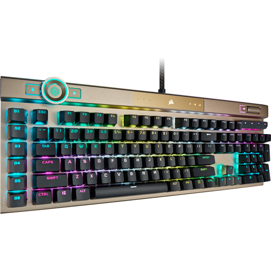 Bàn phím Corsair K100 RGB Midnight Gold Optical-Mechanical Gaming Keyboard — CORSAIR OPX Switch