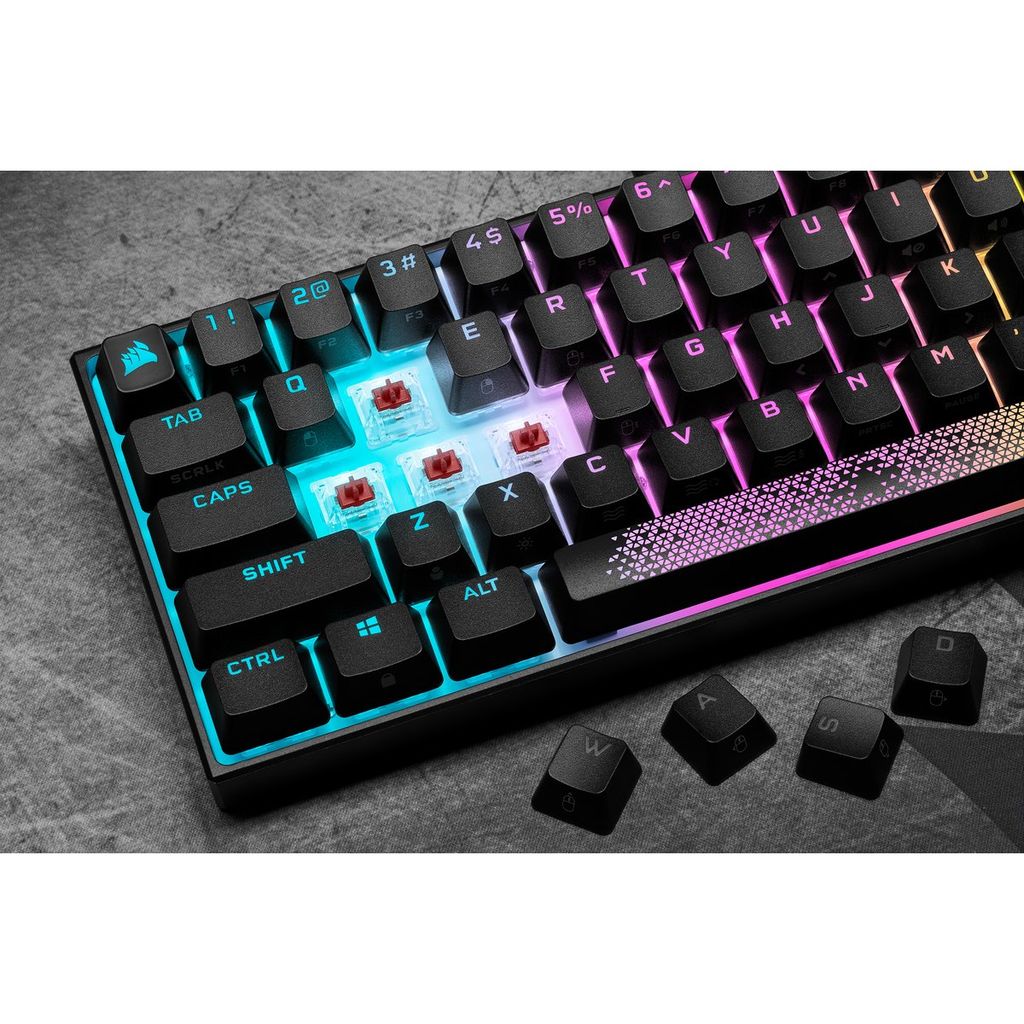 Bàn phím Corsair K65 RGB MINI 60% Mechanical Gaming Keyboard — CHERRY MX Red — Black