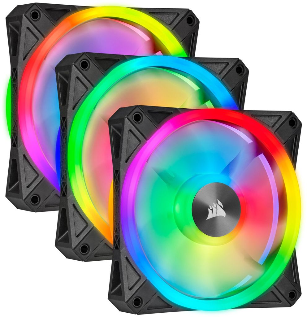 Fan Corsair iCUE QL120 RGB 120mm PWM Fan — Triple Fan Kit with Lighting Node CORE