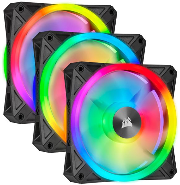 Fan Corsair iCUE QL120 RGB 120mm PWM Fan — Triple Fan Kit with Lighting Node CORE