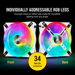 Fan Corsair iCUE QL120 RGB 120mm PWM Fan — Triple Fan Kit with Lighting Node CORE