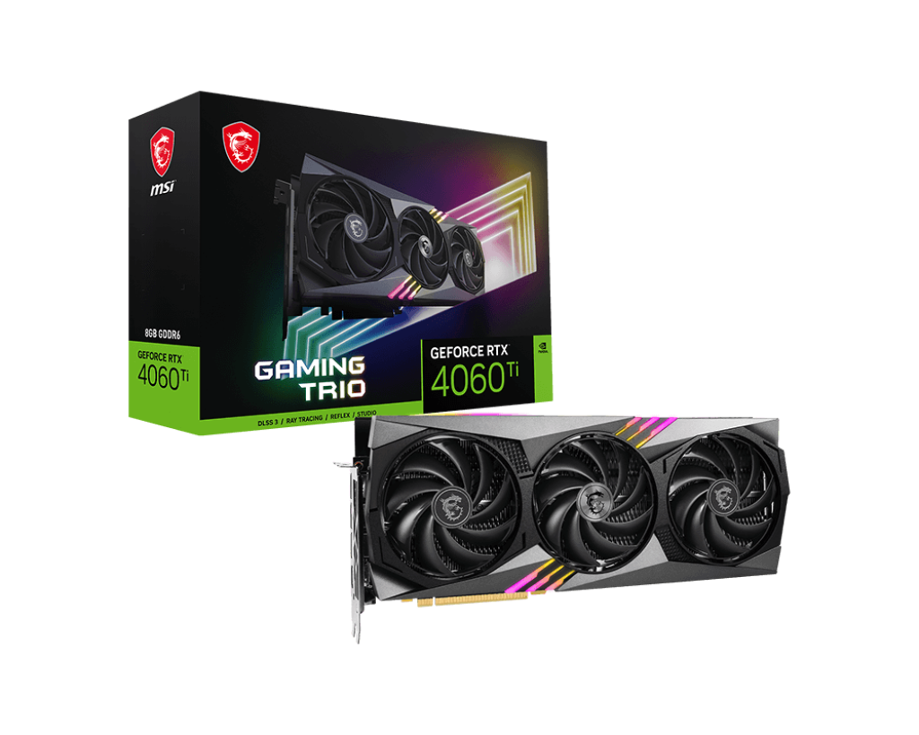 VGA MSI GeForce RTX™ 4060 Ti GAMING TRIO 8G