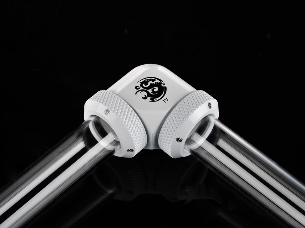 Bitspower Fitting Góc 90 Dual MultiLink For OD 12MM (WHITE)