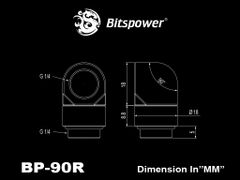 Bitspower Fitting Xoay Nối Góc 90 (Silver)