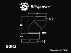 Bitspower Fitting Xoay Kép Nối Góc 90 (Silver)
