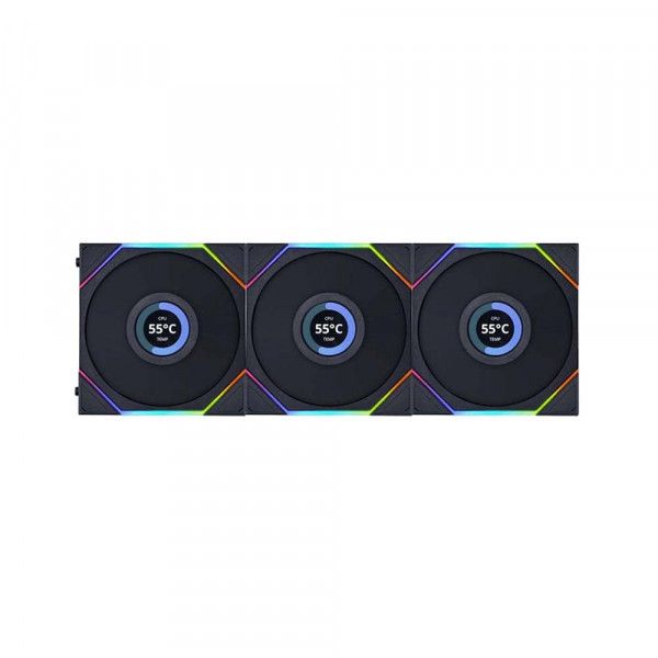Fan LIAN LI UNI FAN TL 120 LCD REVERSE TRIPLE PACK - Black