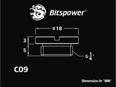 Bitspower Low-Profile Stop Fitting (True Brass)
