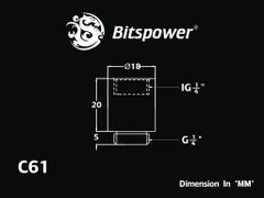 Bitspower Fitting Nối Dài 20MM (True Brass)
