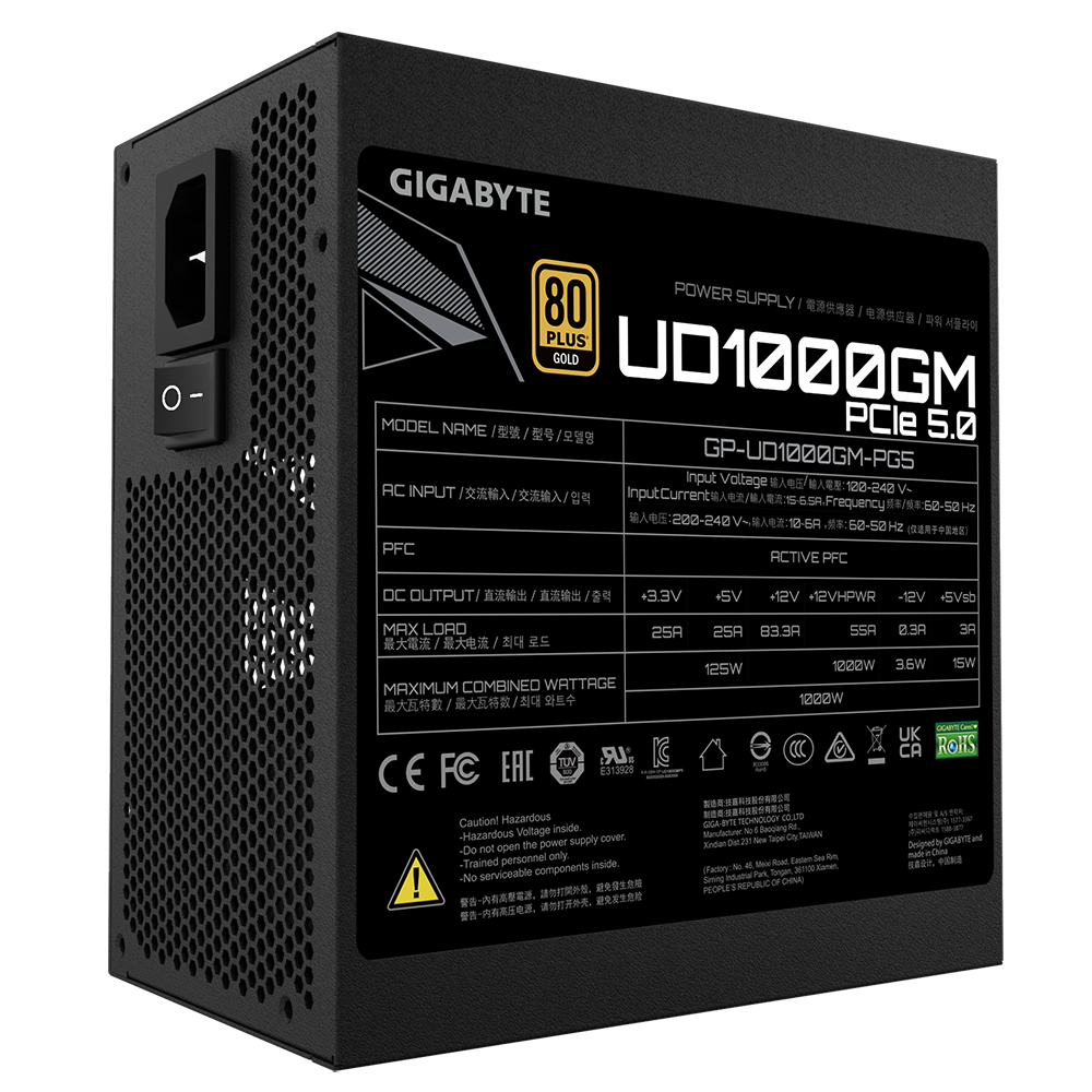 Nguồn máy tính GIGABYTE UD1000GM PG5 1000W 80 Plus Gold