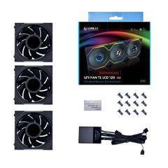 Fan LIAN LI UNI FAN TL 120 LCD REVERSE TRIPLE PACK - Black