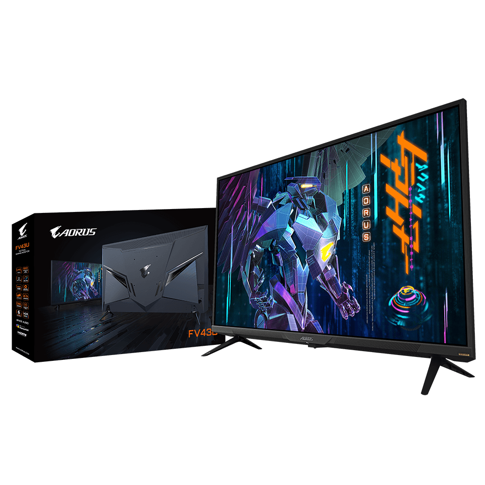 Màn hình GIGABYTE AORUS FV43U (43.4inch/UHD/VA/144Hz/1ms/750nits/HDMI+DP+USBC+USB+Audio/Loa/GSync/FreeSync)