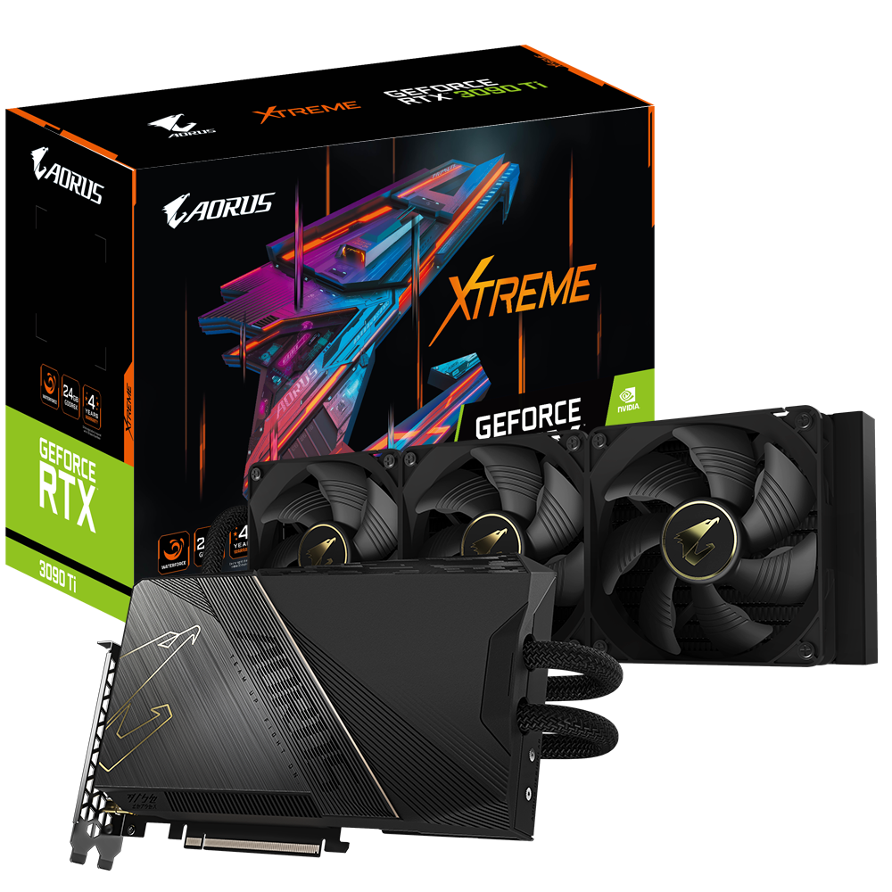 VGA GIGABYTE AORUS GeForce RTX™ 3090 Ti XTREME WATERFORCE 24G