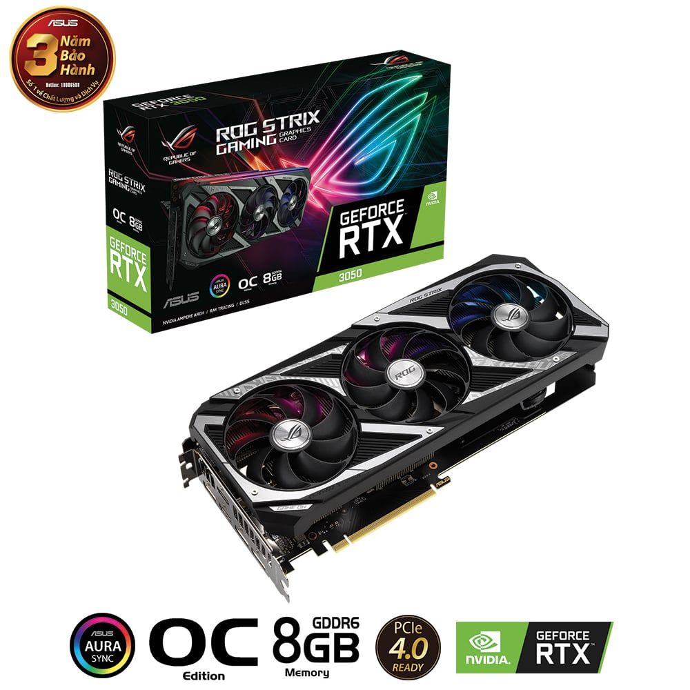 VGA ASUS ROG Strix GeForce RTX™ 3050 OC Edition 8GB