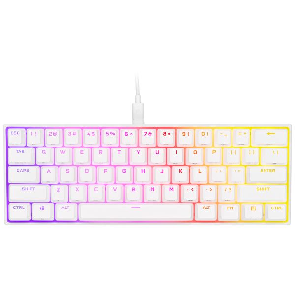 Bàn phím Corsair K65 RGB MINI 60% Mechanical Gaming Keyboard — CHERRY MX Speed — White