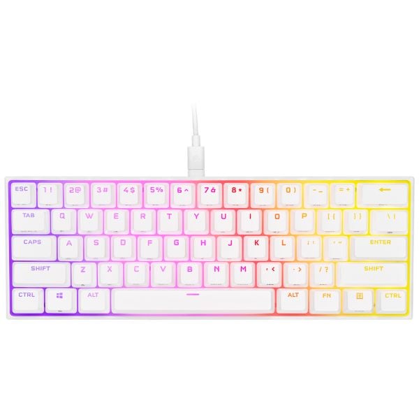 Bàn phím Corsair K65 RGB MINI 60% Mechanical Gaming Keyboard — CHERRY MX Red — White