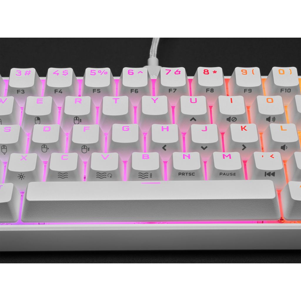 Bàn phím Corsair K65 RGB MINI 60% Mechanical Gaming Keyboard — CHERRY MX Red — White