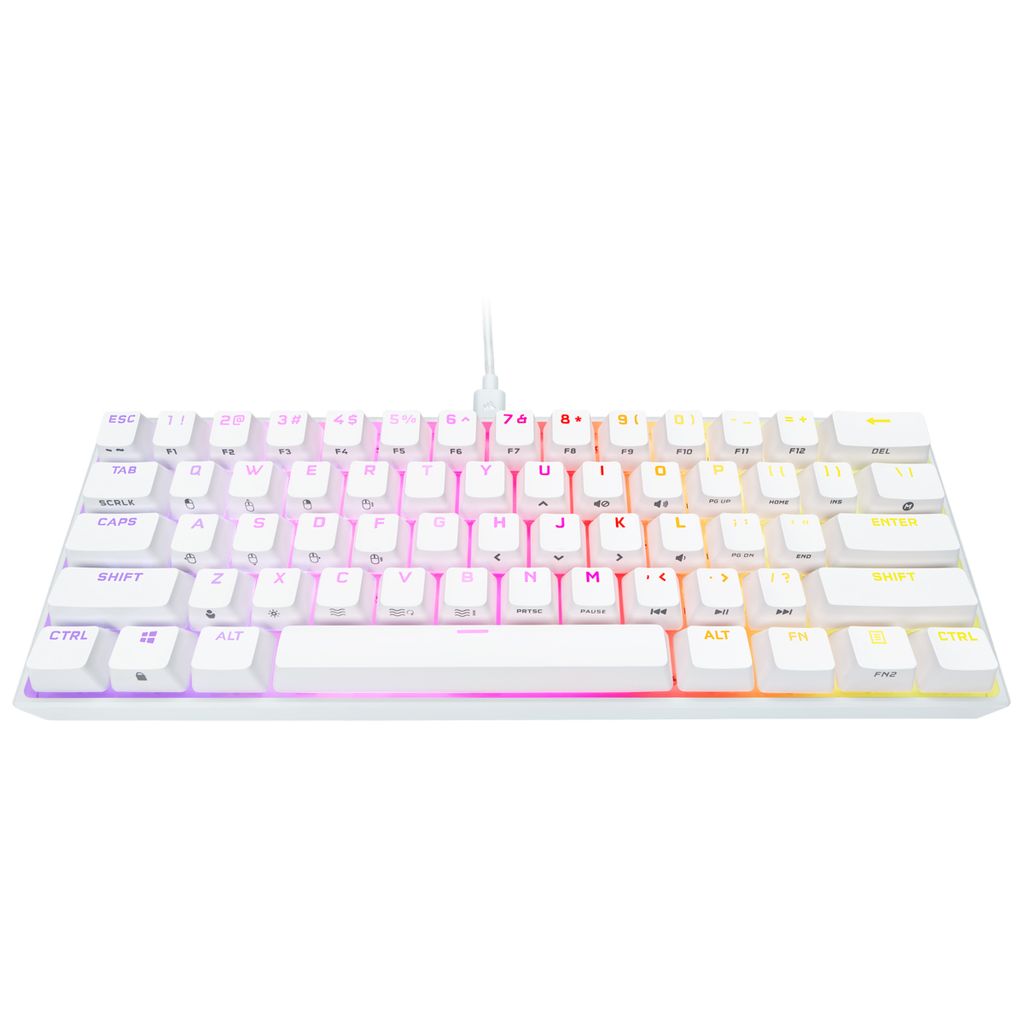 Bàn phím Corsair K65 RGB MINI 60% Mechanical Gaming Keyboard — CHERRY MX Red — White