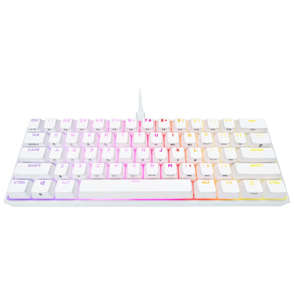 Bàn phím Corsair K65 RGB MINI 60% Mechanical Gaming Keyboard — CHERRY MX Speed — White